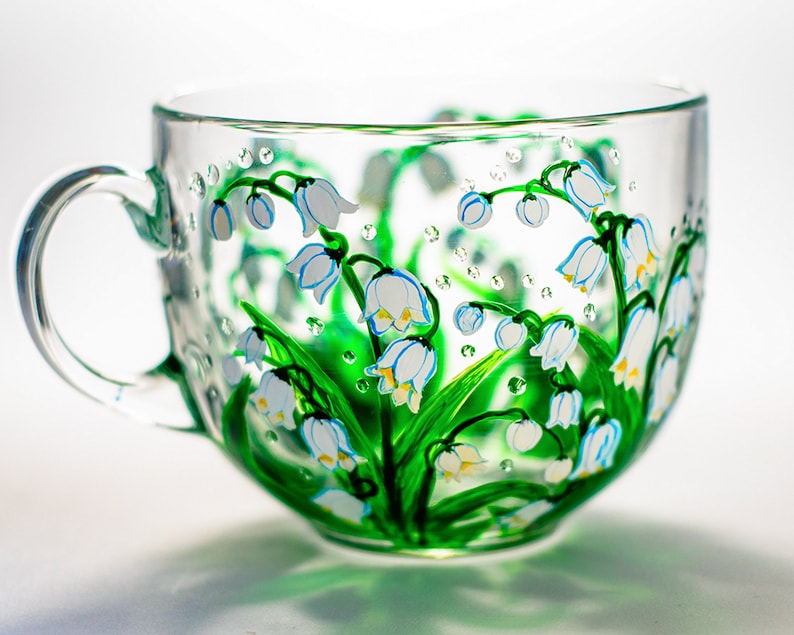 Birth Month Flower Personalized Mother Day Gift, Lily of the Valley Flowers Mug, Grandma Gift image 1