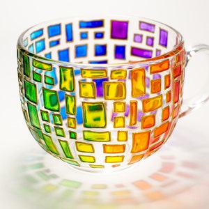 Handmade Mug, Rainbow Coffee Mug, Colorful Personalized Mothers Day Gift image 3