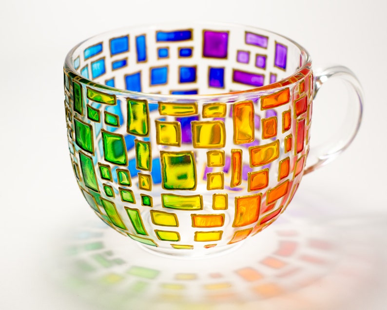 Handmade Mug, Rainbow Coffee Mug, Colorful Personalized Mothers Day Gift image 3