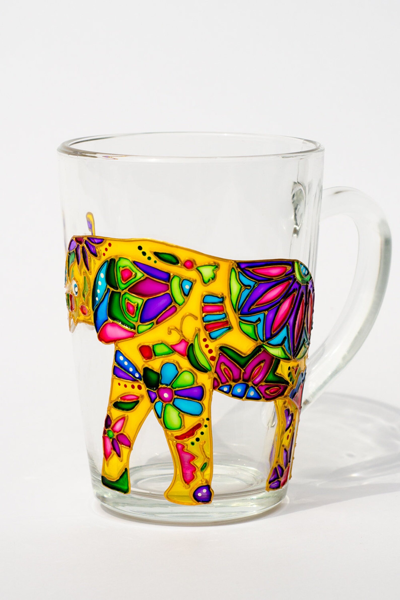 Elephant Coffee Mug Indian Elephant Glass Tea Mug Funny Mug Etsy