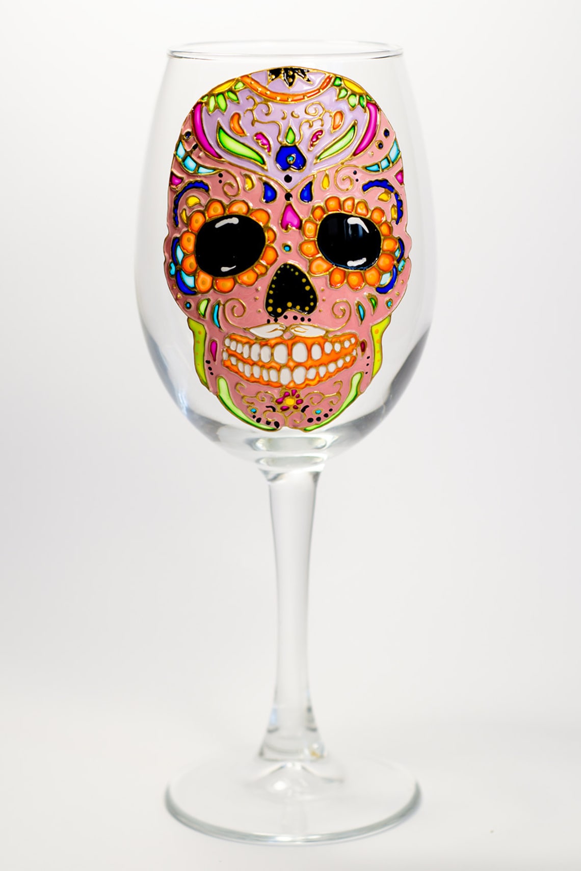 Halloween Wine Glasses Sugar Skull Toasting Glasses Halloween Etsy