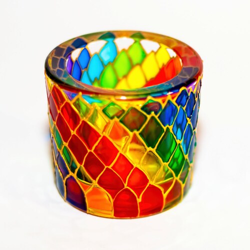 Candle Holders Glass Tealight Holder Rainbow Candle Holder Etsy
