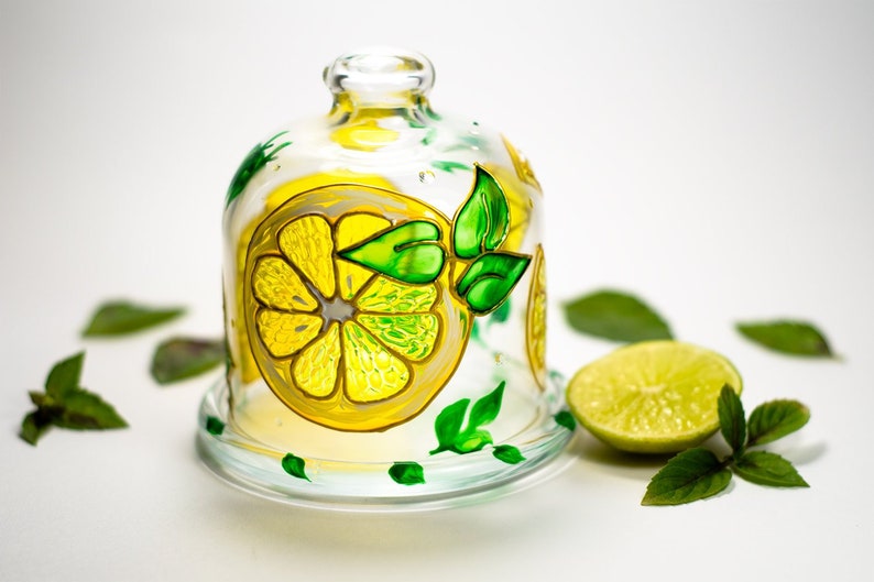 Glass Lemon Holder Kitchen Container Yellow Lemon Saver Glass Etsy