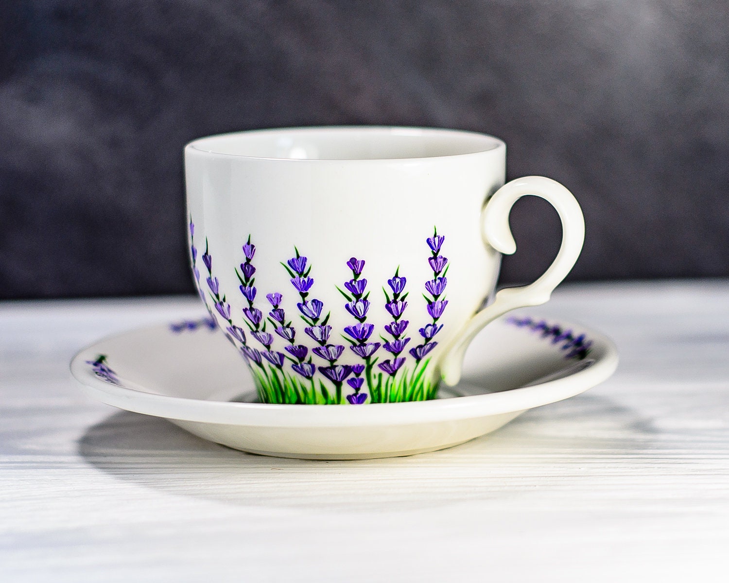 World Market Lavendar Herb Plant Ceramic Large Coffee Tea Mug