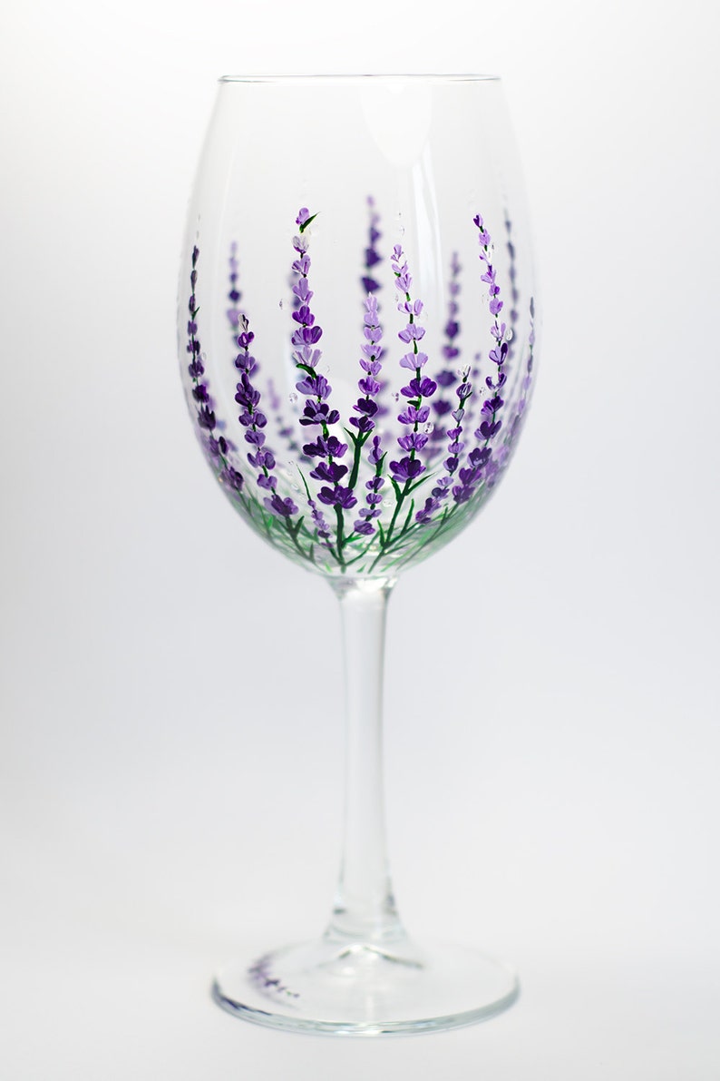 Wedding Wine Glasses Personalized Lavender glasses Gift for mom Bridal Party Wine Glasses Minimalist Gift image 4