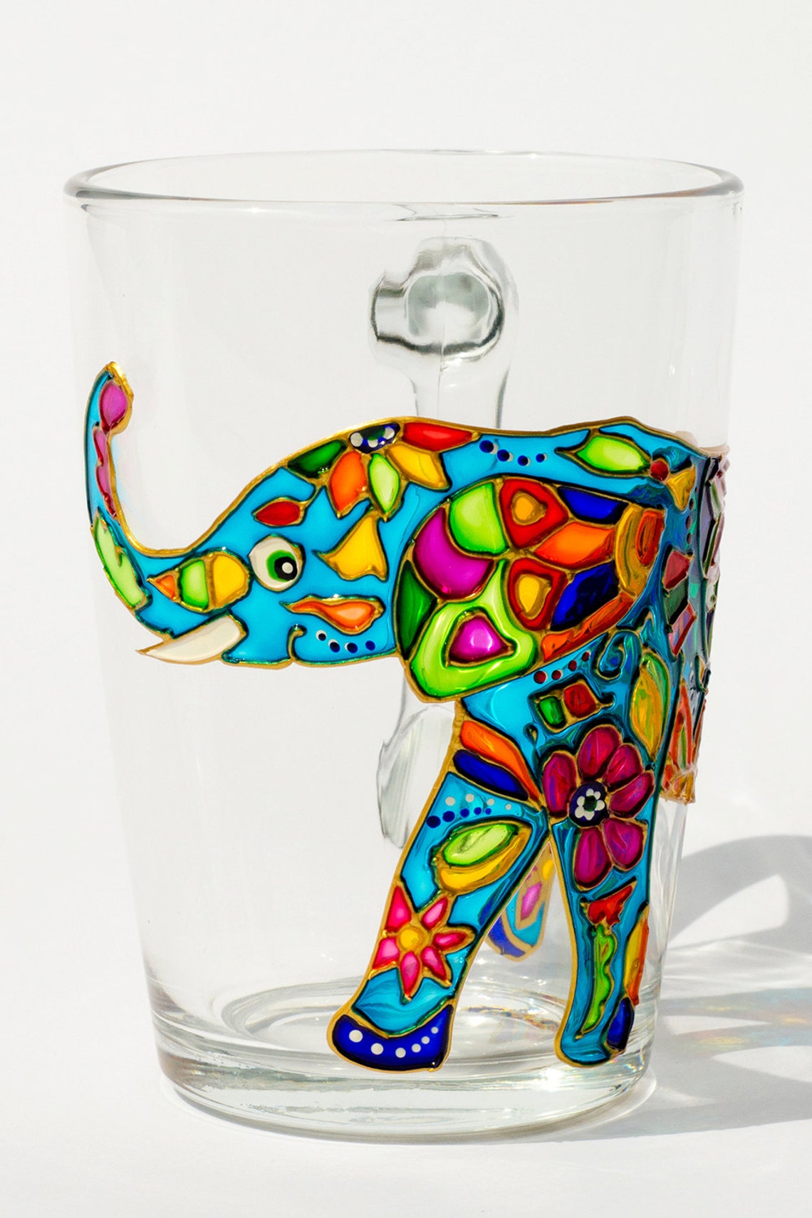 Elephant Mug Personalized Elephant Lover Gift Hand Painted Etsy