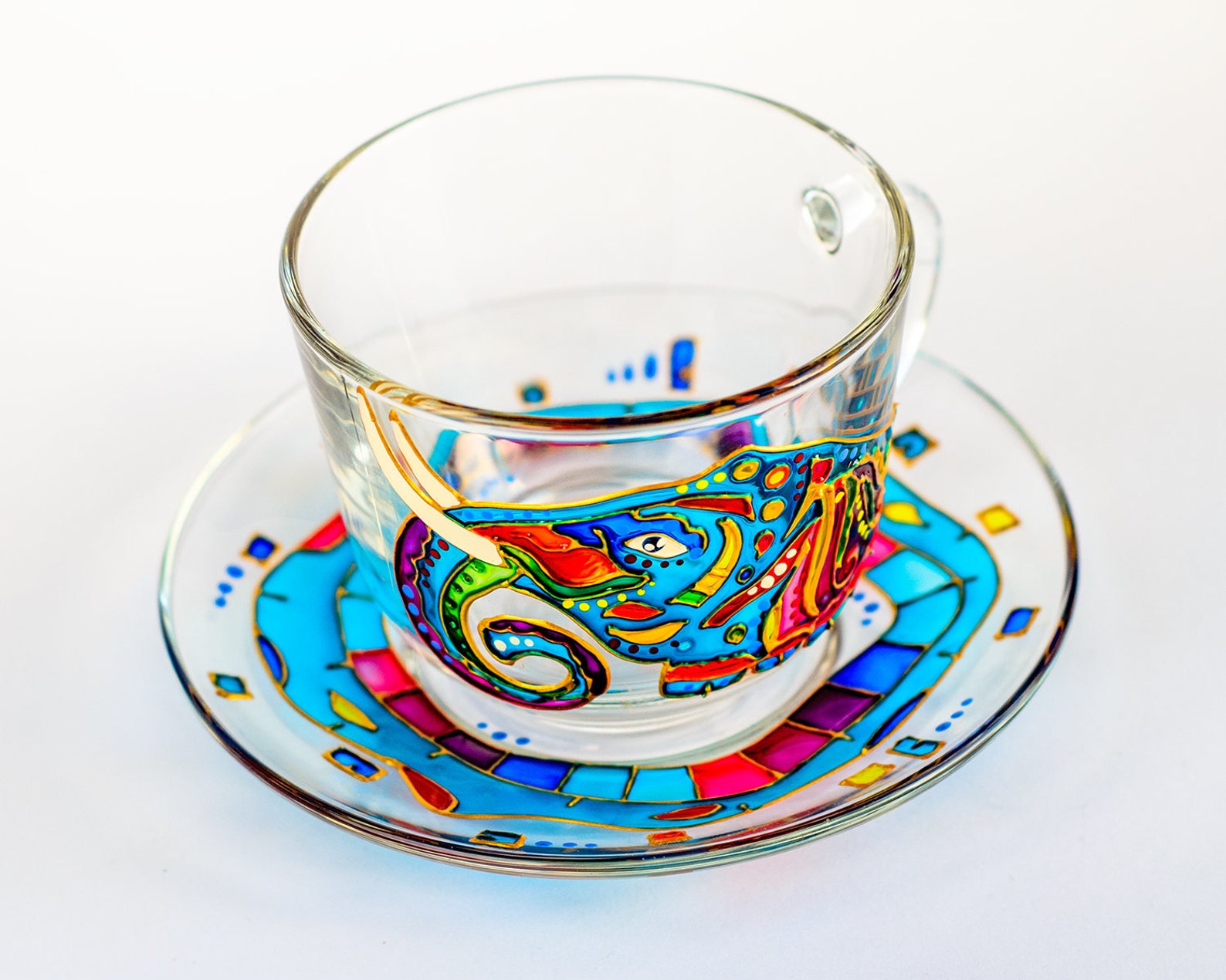 Elephant Tea Cup and Saucer Tea Set Best Friend Gift Mug Etsy