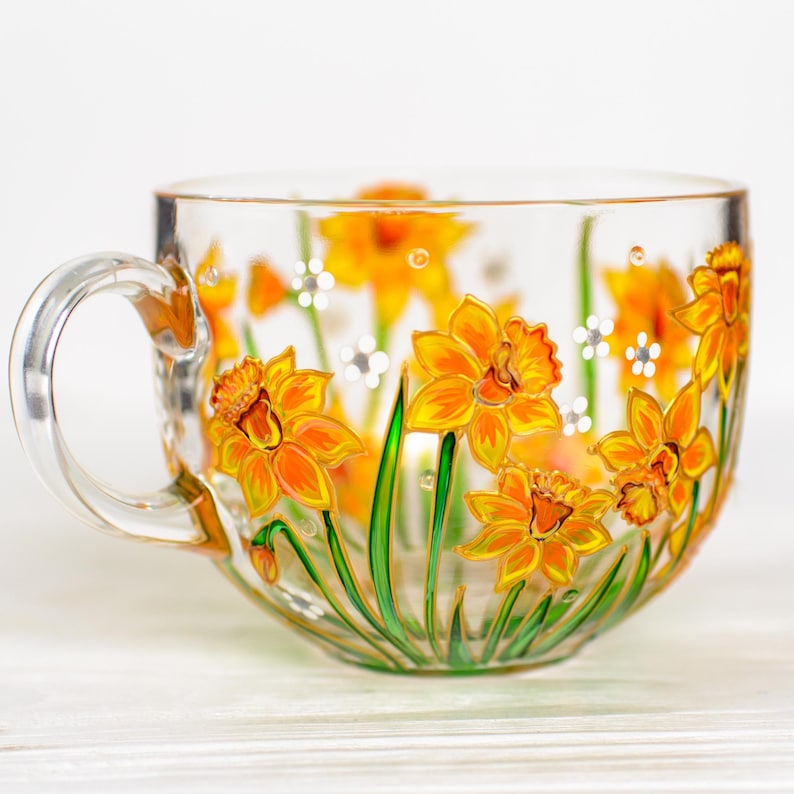 daffodil coffee mug handmade