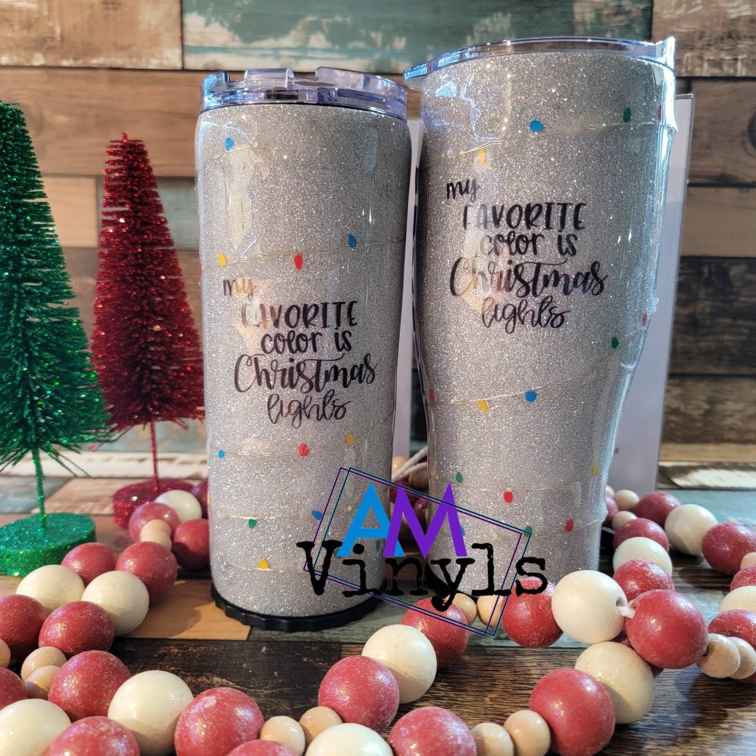 Christmas Lights Tumbler, My Favorite Color is Christmas Lights Tumbler, Light  up Tumbler, 