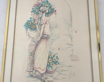 Mary Vickers 1940 Gesigneerde Artist Proof MIDDAG RENDEZVOUS ingelijste kunstfoto