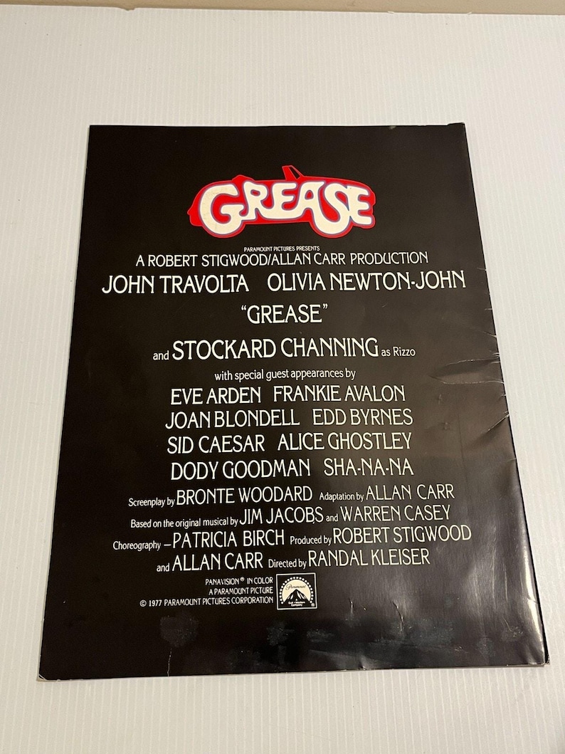 Original Vintage 1977 Grease Movie Film Supplement to Variety Ad Pop Up Paper image 3