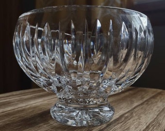 Crystal Pedestal Bowl Vintage Heavy Cut Crystal