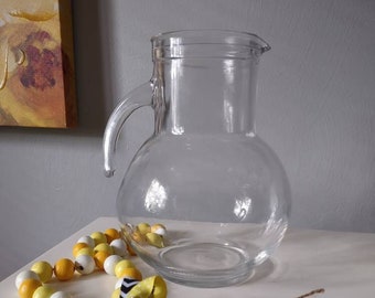 Glass pitcher made in Italy contemporary retro design