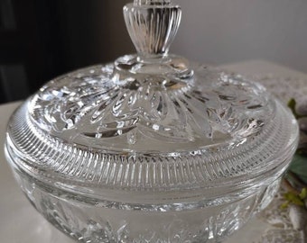 Cut Glass Candy Dish with Lid