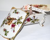 ROSES JEWELRY BOX Porcelain Trinket Box Elegant Victorian Cottage Home Lidded Storage Ring Box