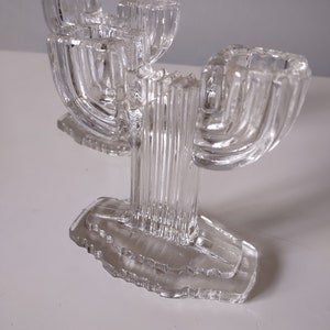 Glass Candlestick Holders Art Deco Set of Two image 5