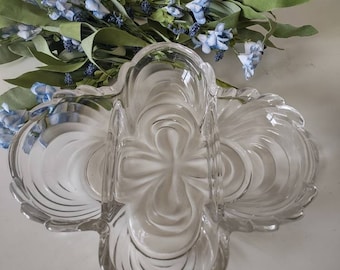 Scalloped Relish Serving Glass Dish