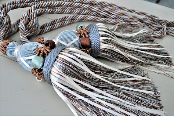 Large Tassels Set Of Two Drapery Tassels With Chords Elegant Etsy