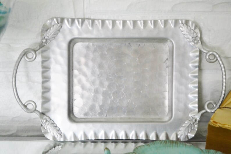 ALUMINUM TRAY Cromwell Hand Wrought Aluminum 1940s Home Decor Etsy