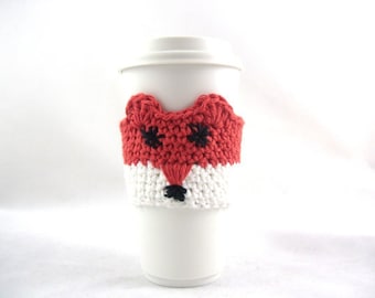 Crochet Fox Cup Cozy Pattern, Travel Mug Sleeve (PDF Pattern)