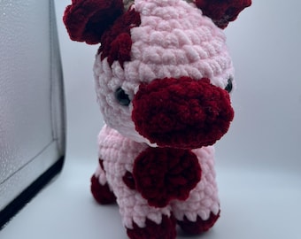 Pink Red heart cow