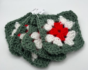crochet set of 4 christmas coasters
