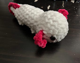 Handmade Crochet Axolotl Plushie Cute Amphibian Stuffed Animal Kawaii Axolotl Toy Soft Crochet Gift for Kids & Teens Adorable Axolotl Decor