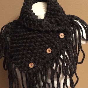 the Seedling Knit Fringe Cowl - PDF Pattern - Instant Download