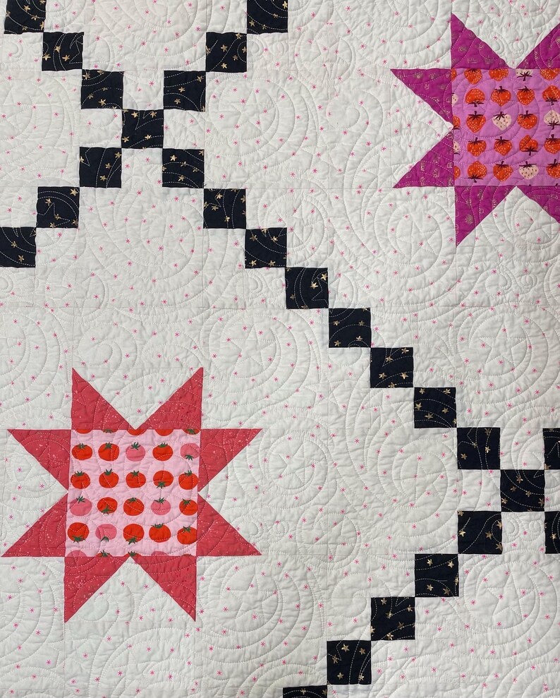 Hopscotch Stars Quilt Pattern by @PrayerieWife