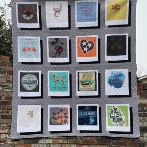 Colcha de camiseta Polaroid - um padrão em PDF por Prayeriewife Quilting