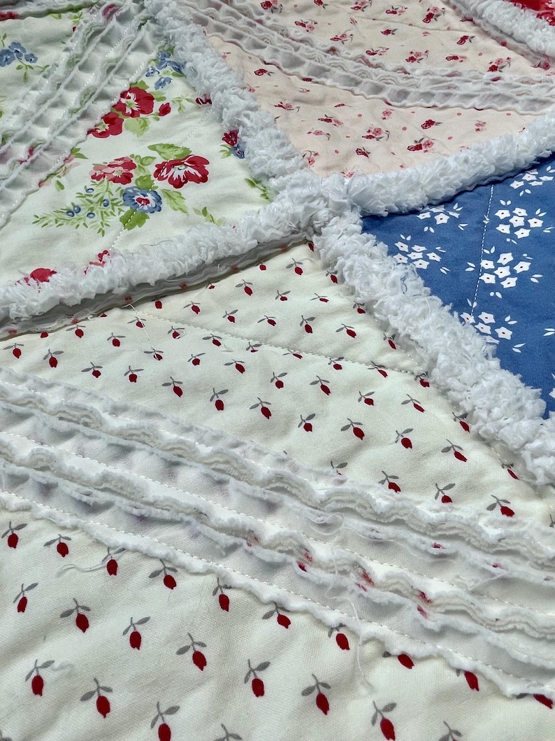 Serendipity Rag Quilt Pattern | Beginner Rag Quilt PDF | Fluffy White Seams | Blooming Rag Quilt | Improved Technique | Instant Download image 5