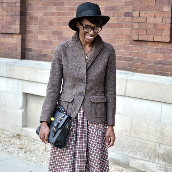 Vintage High Waisted Red Plaid High-Low Skirt - Size Medium