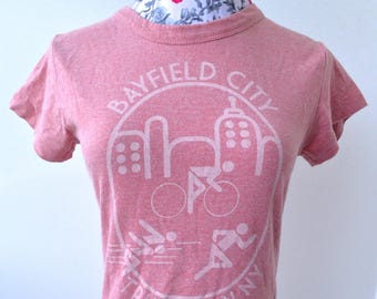 Vintage 80s 90s Bayfield City Triathalon Tee - Size Medium