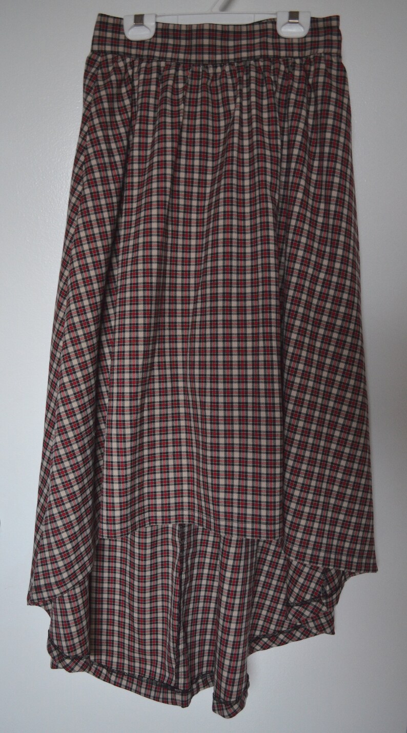 high waisted red plaid pants