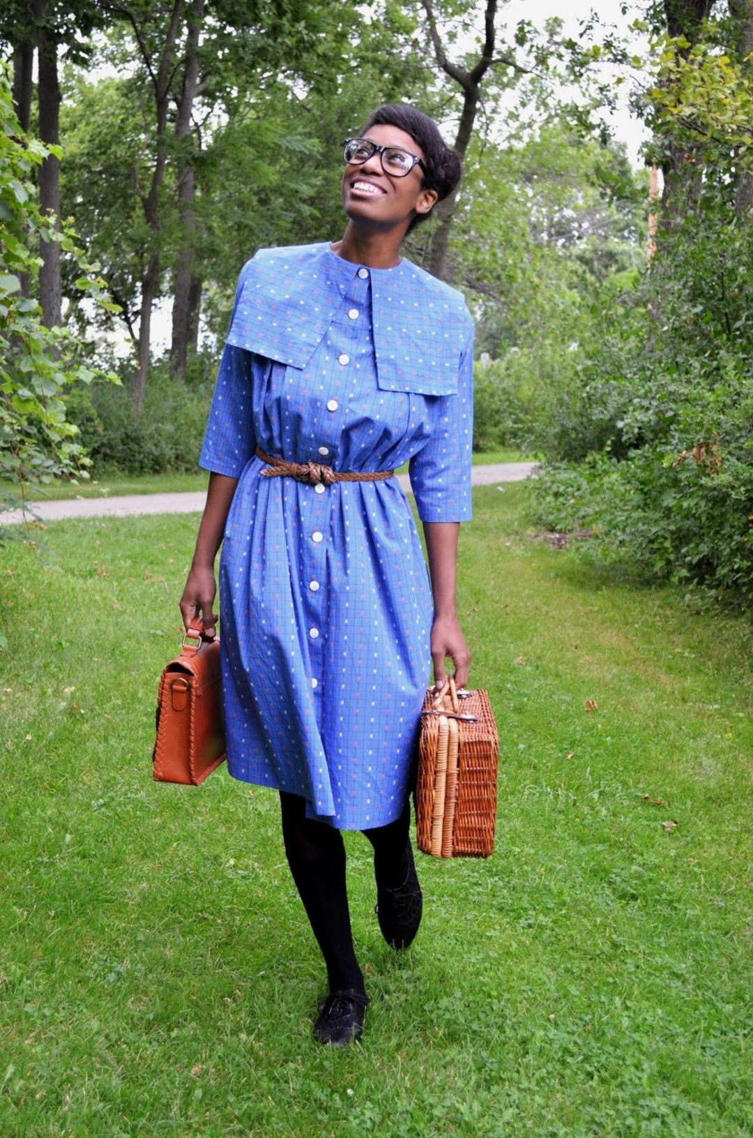 Vintage 50s 60s Puritan Collar Blue Tent Dress (free Size) - Etsy