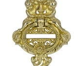 Big Cast Brass Door Knocker Vintage Victorian Antique Hardware Style Heavy