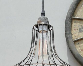 industrial pendant lighting living room old cage wire skirt antique replica factory industrial pendant light chandelier pendant light etsy industrial pendant lighting living room old cage wire skirt antique replica factory industrial pendant light chandelier pendant light etsy