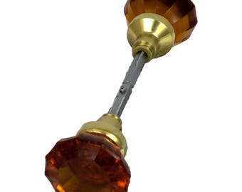 Clear Glass Door Knobs with Bronze Finish Vintage Style New Replica Big