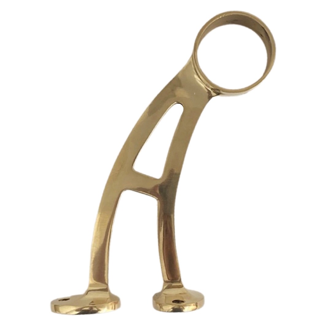 Curved Bar Rail Bracket in Brass 2 Inch Etsy