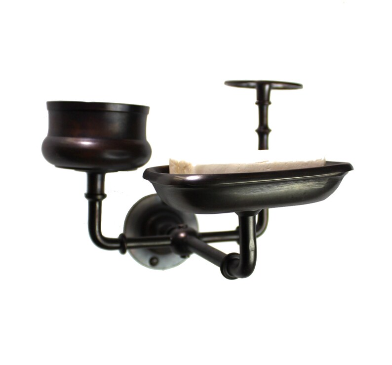 Wall Mount Soap Cup Aged Bronze Old Vintage Style Toothbrush Etsy