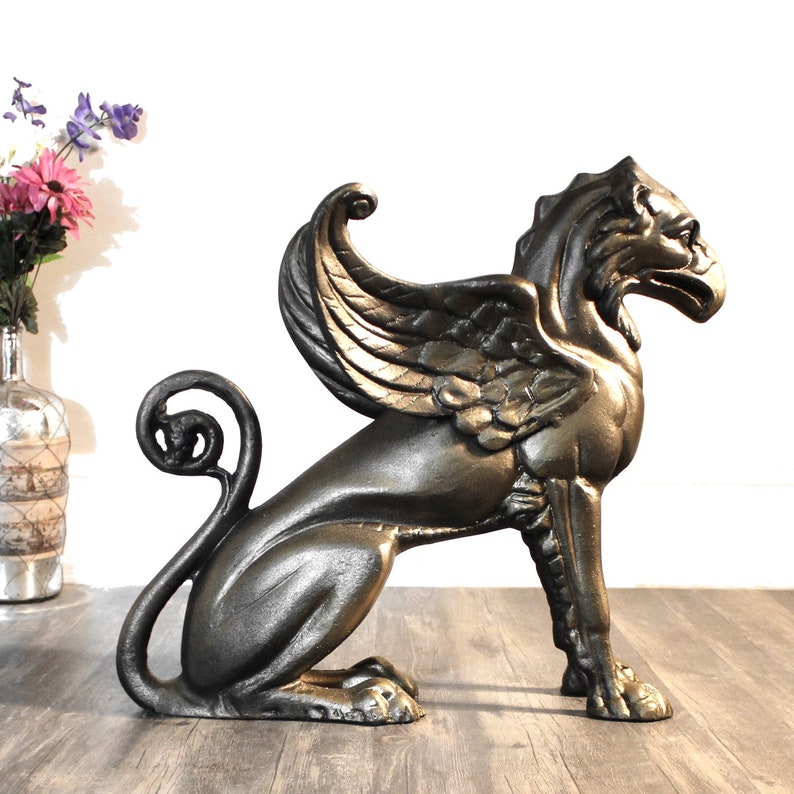 Gargoyle Griffin Statues for Driveway Entrance Metal Decor in Etsy