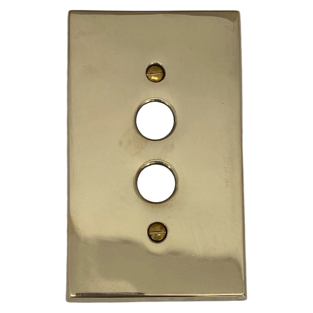 Heavy Push Button Switch Plate Cover Cast Brass Etsy