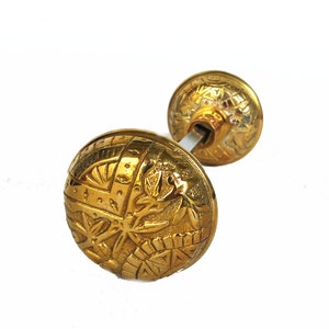 Pair of Arts and Crafts Style Leaf Motif Door Knobs