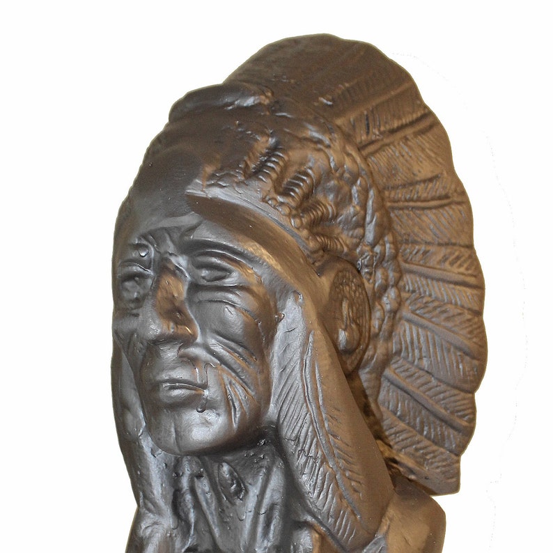 Cigar Store Indian Bust in Bronze Painted for Aficionados Etsy