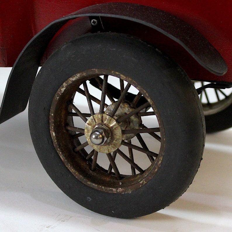 Old Wood Toy Truck Rubber Tires Model T Doors Spoke Display Etsy