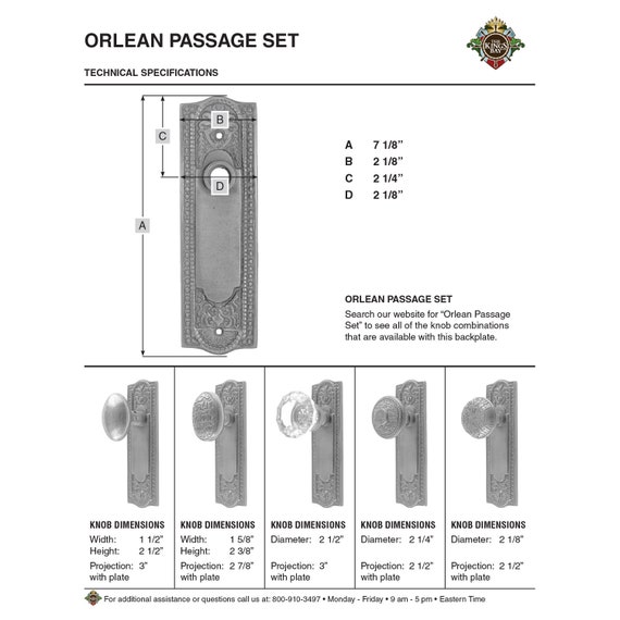 The Orlean Passage Set In Polished Brass With Glass Door Knobs Etsy