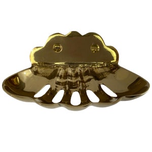 Surface Mounted Seashell Soap Dish in Cast Brass for Old Cast Iron Sink