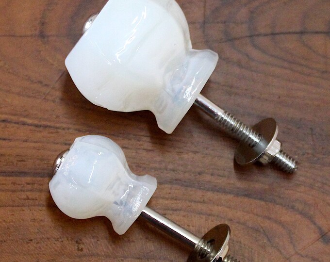 Milk WHITE Depression Glass Knobs 1 Inch Pulls Vintage Etsy