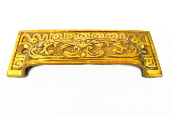 Solid Brass DARKENED Bin Pull Antique Hardware replica Victorian vintage style Solid Brass DARKENED Bin Pull Antique Hardware replica Victorian vintage style