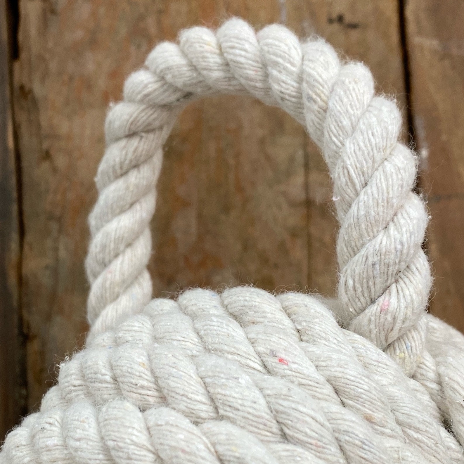 White Nautical Rope Ball Heavy Door Stop Sailors Knot Old Etsy